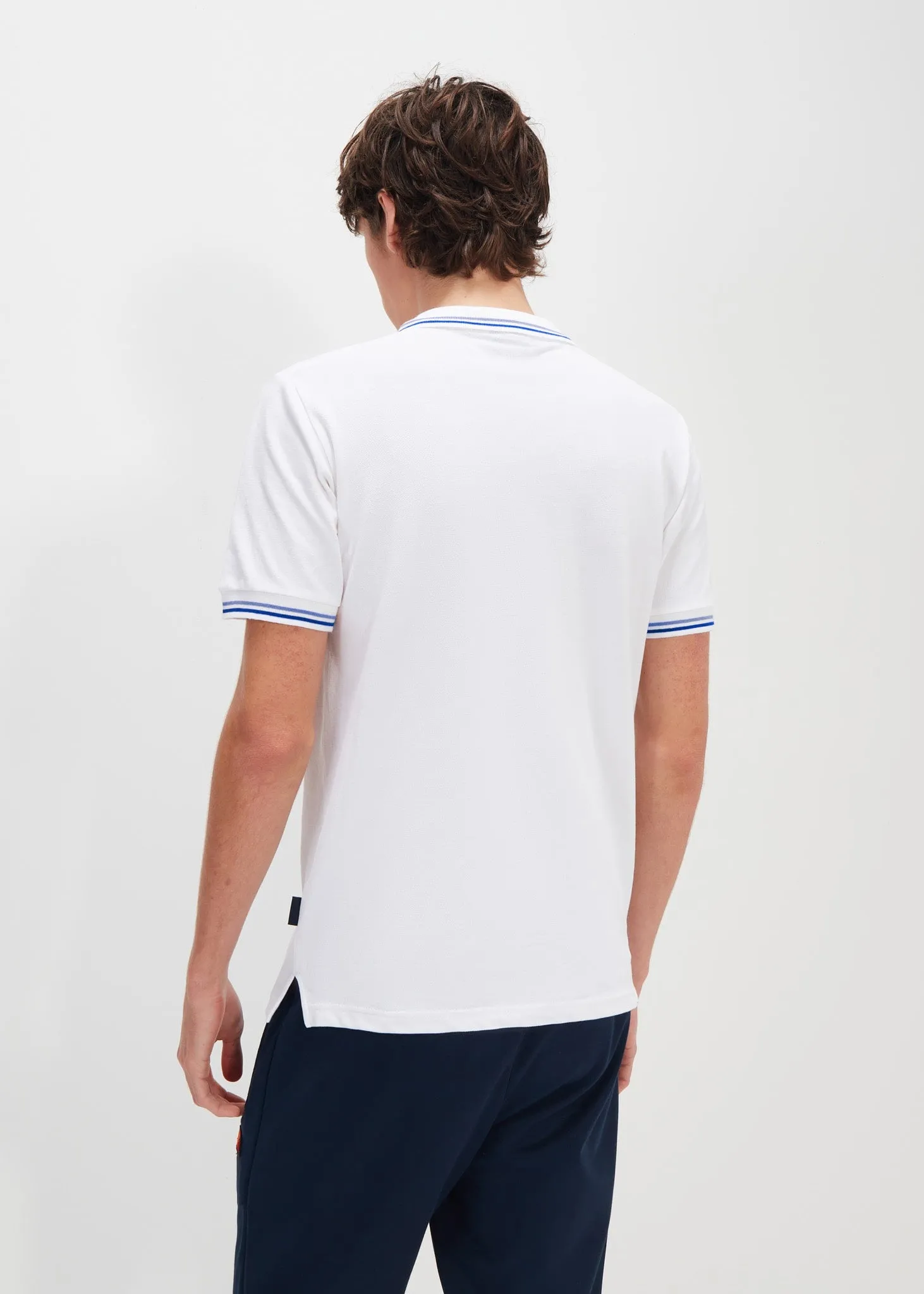 Rooks polo - white light blue dark blue