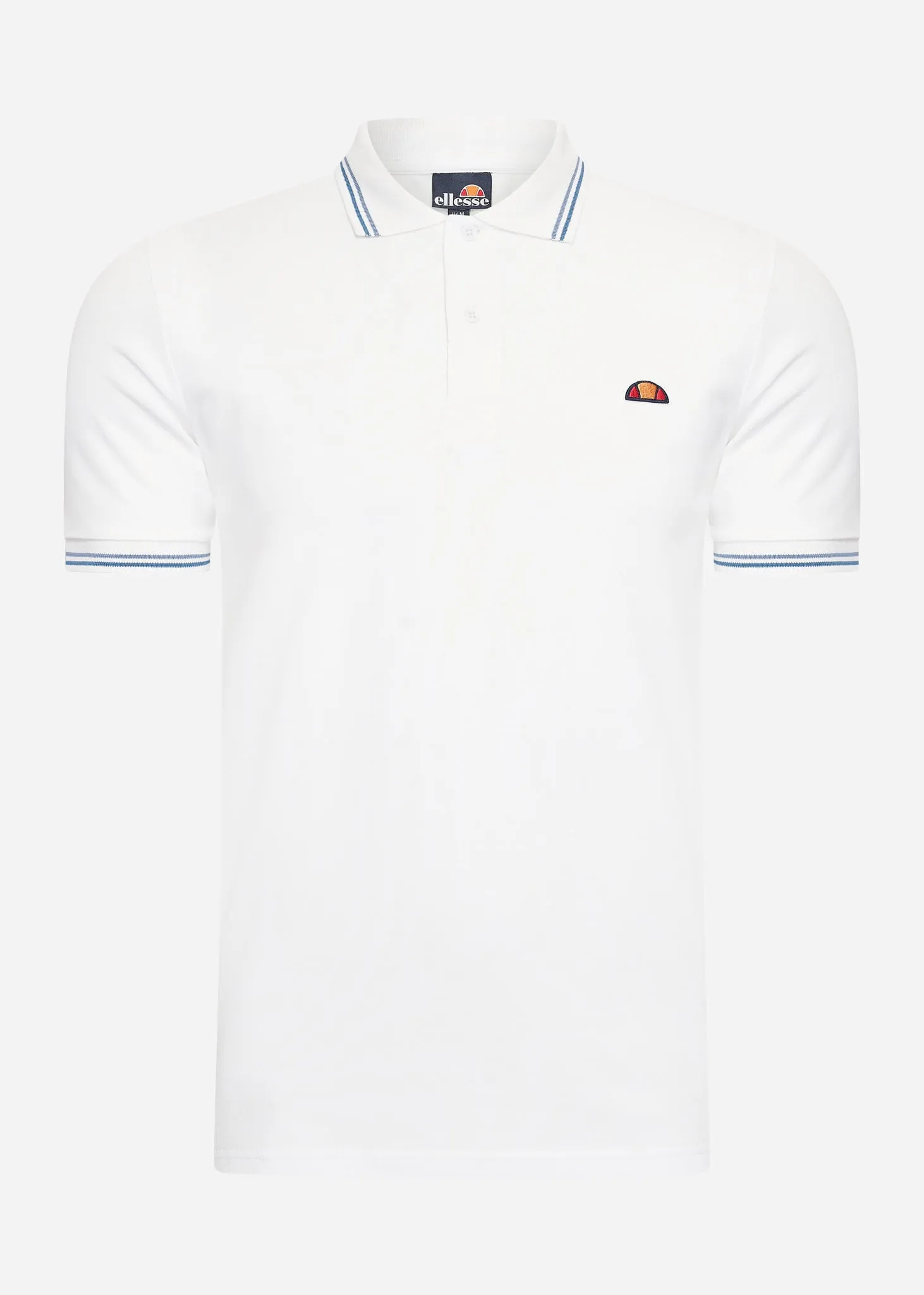 Rooks polo - white light blue dark blue