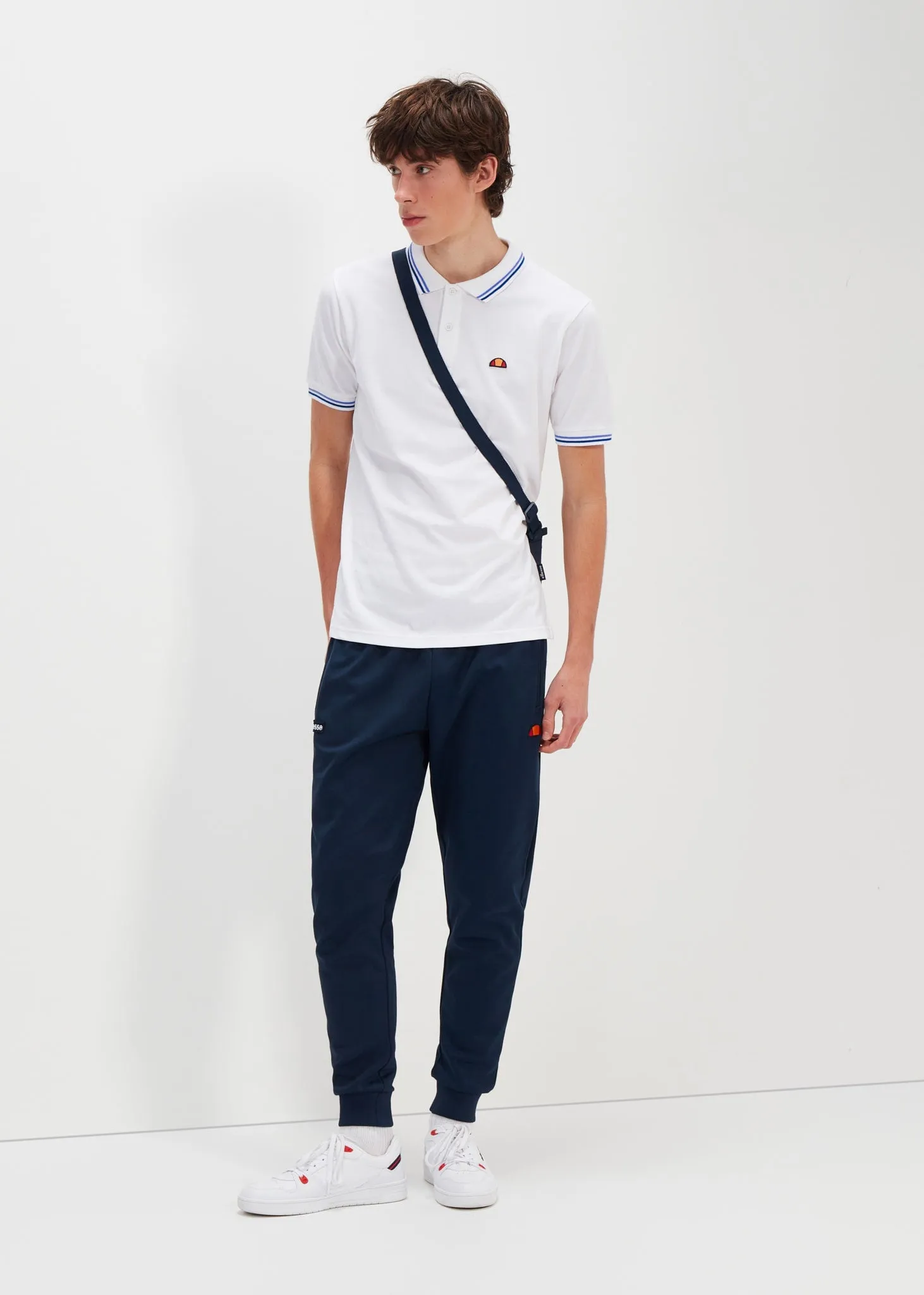 Rooks polo - white light blue dark blue