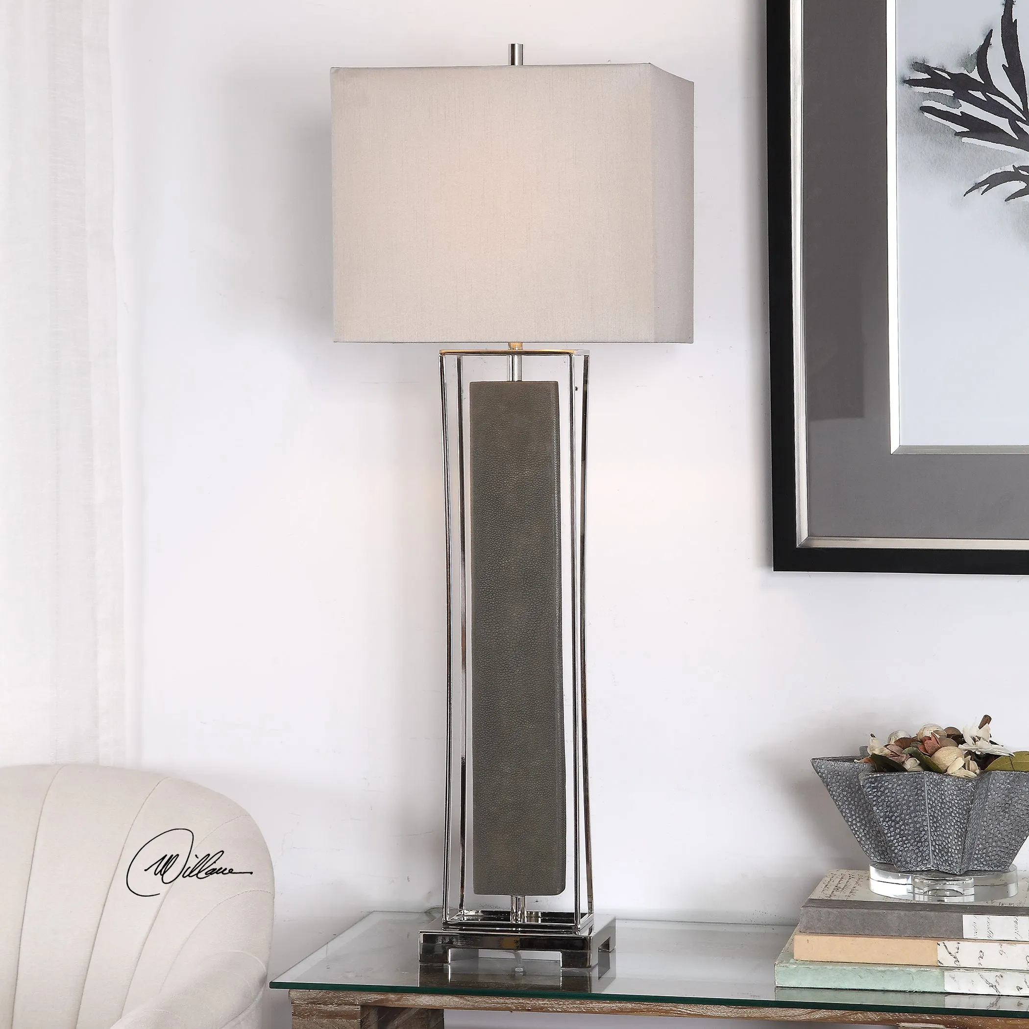 Sakana Gray Buffet Lamp