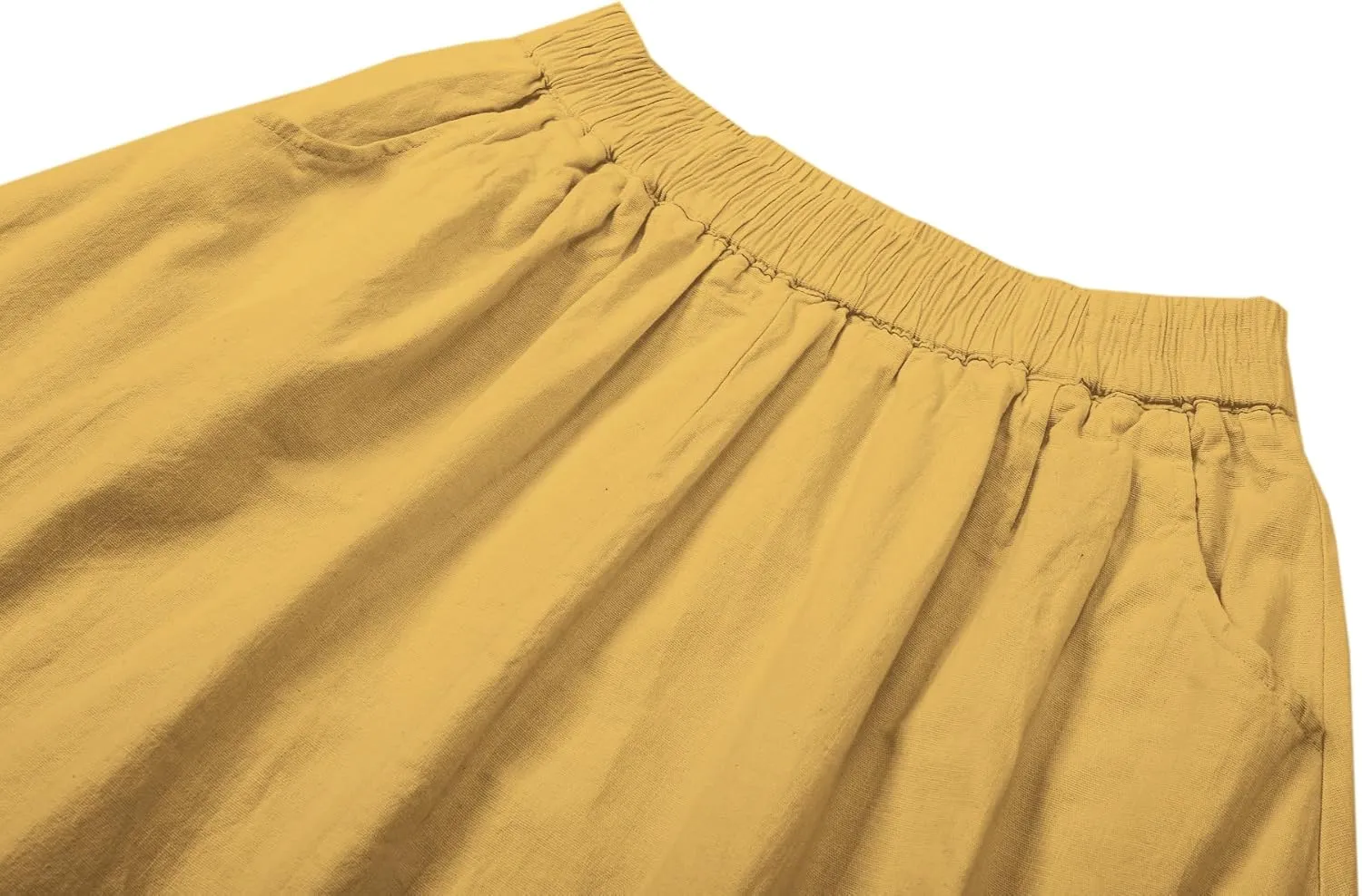 SANGTREE Women's Casual Cotton Linen Skirts with Pockets