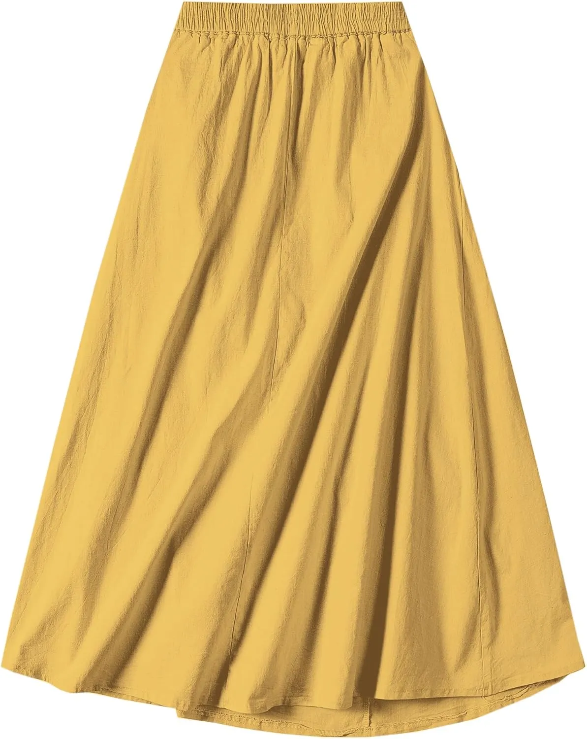 SANGTREE Women's Casual Cotton Linen Skirts with Pockets