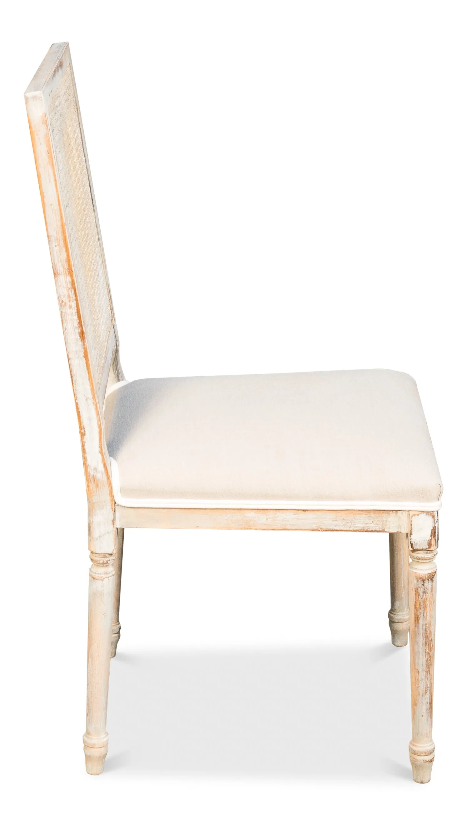 Sarreid - Cane Back Side Chair  Grey Oak  Flax - Traditional - set of 2