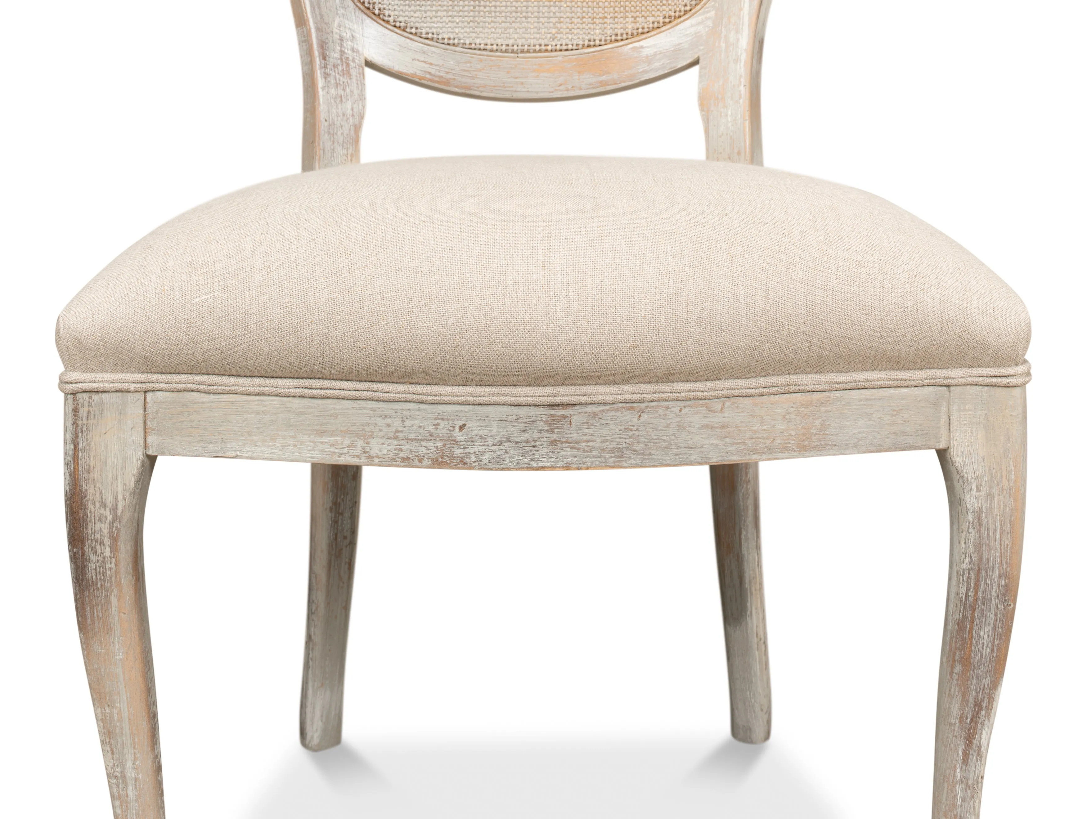 Sarreid - Oval Cane Back S/Chair  Grey Oak  Flax - Grey - Traditional - set of 2