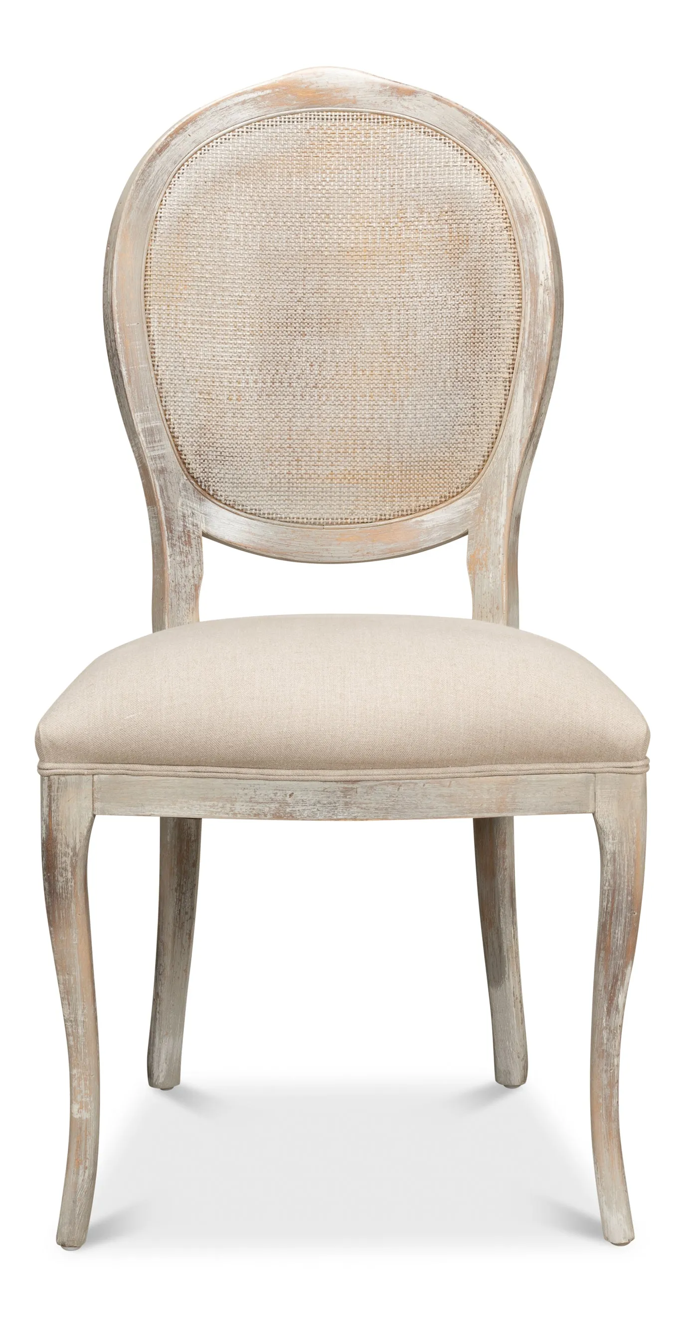 Sarreid - Oval Cane Back S/Chair  Grey Oak  Flax - Grey - Traditional - set of 2