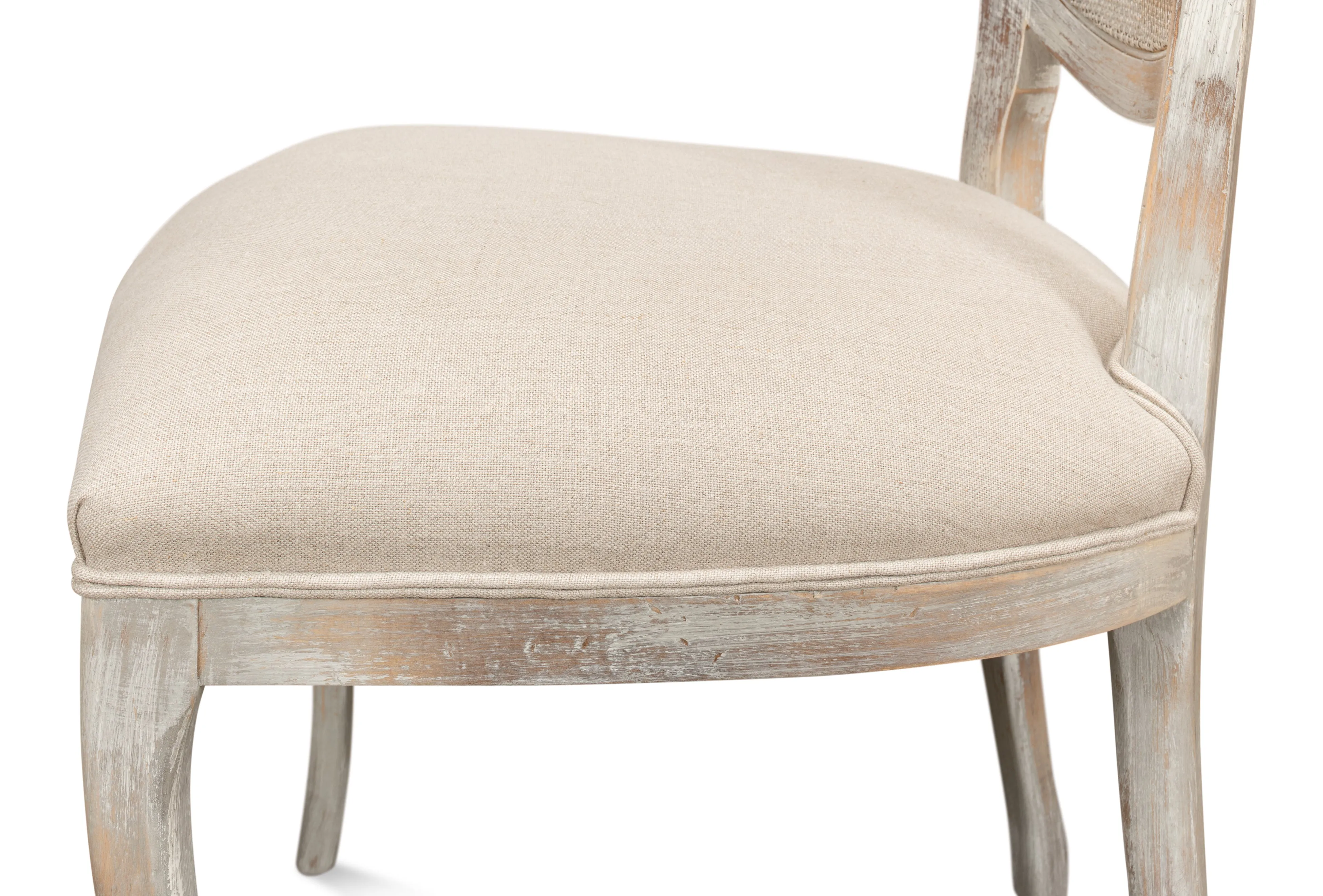 Sarreid - Oval Cane Back S/Chair  Grey Oak  Flax - Grey - Traditional - set of 2