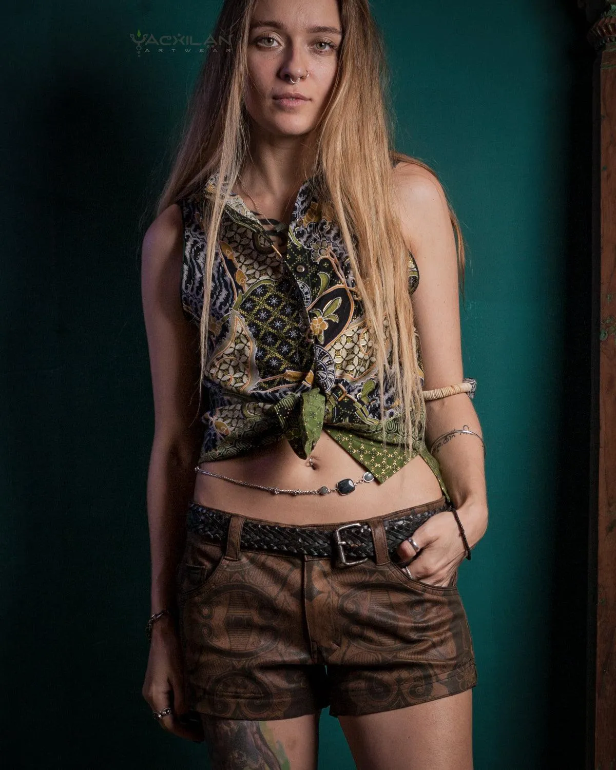 Shirt Woman Sleeveless / Cotton - BATIK Green