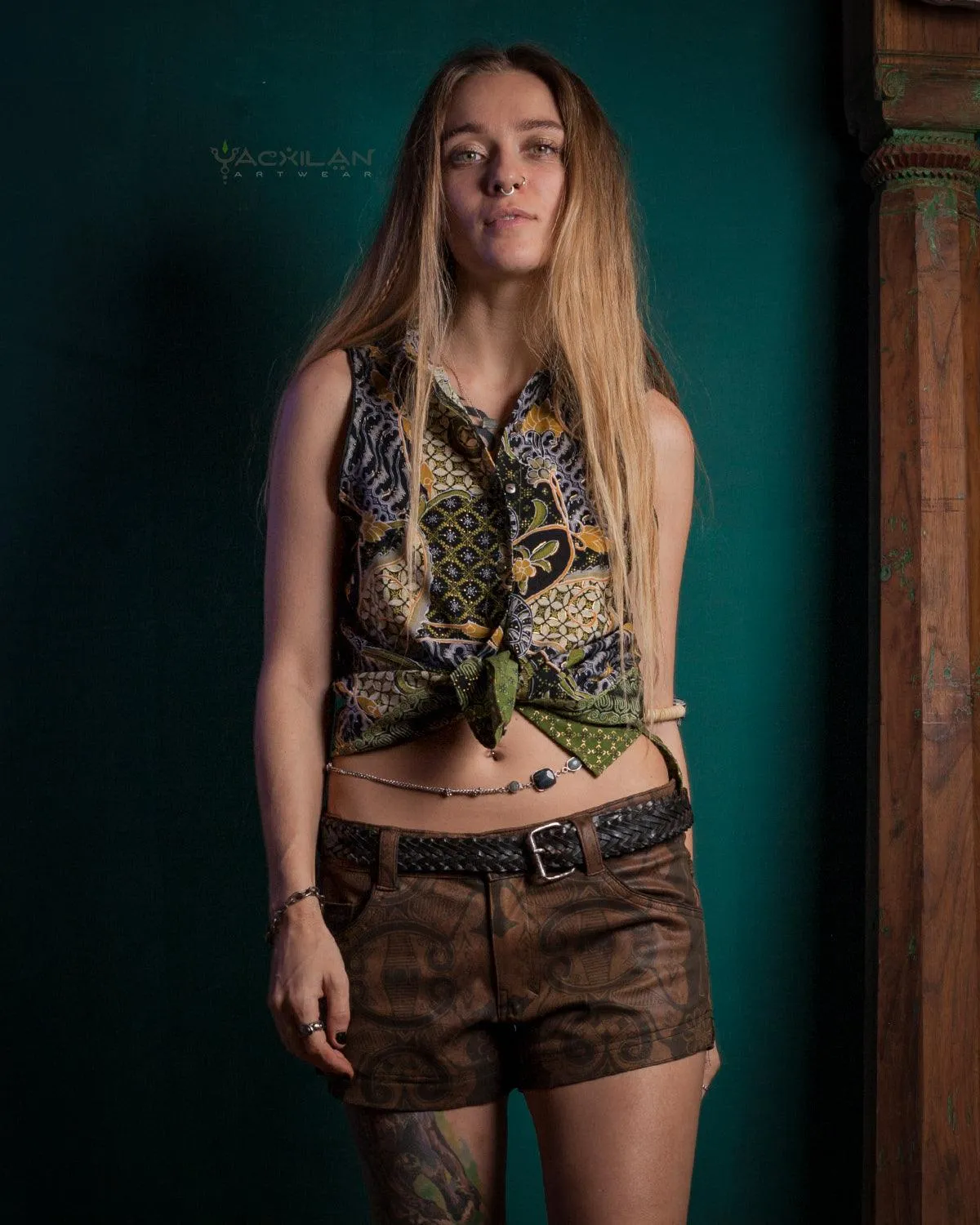 Shirt Woman Sleeveless / Cotton - BATIK Green
