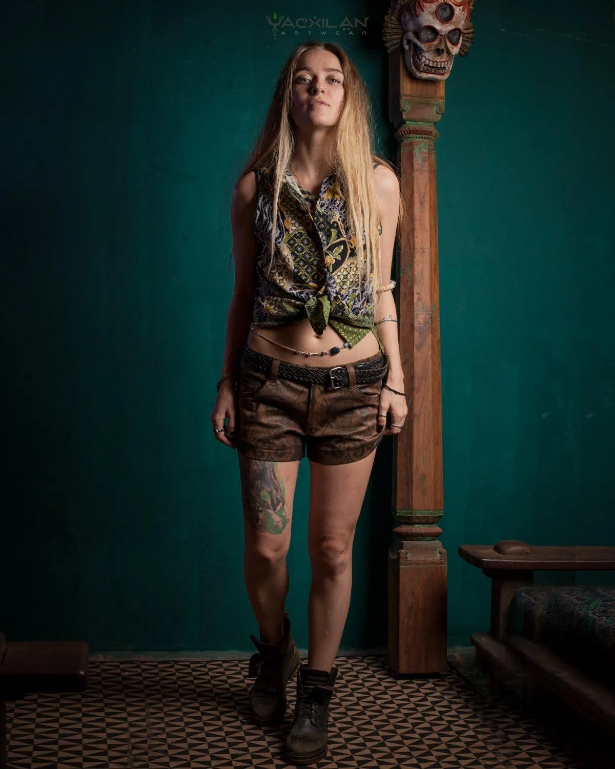 Shirt Woman Sleeveless / Cotton - BATIK Green