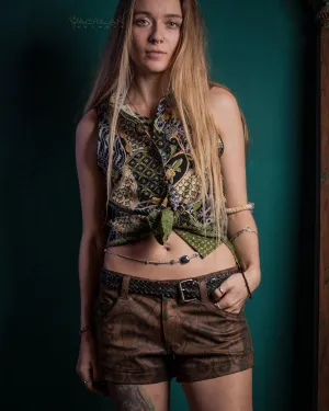 Shirt Woman Sleeveless / Cotton - BATIK Green