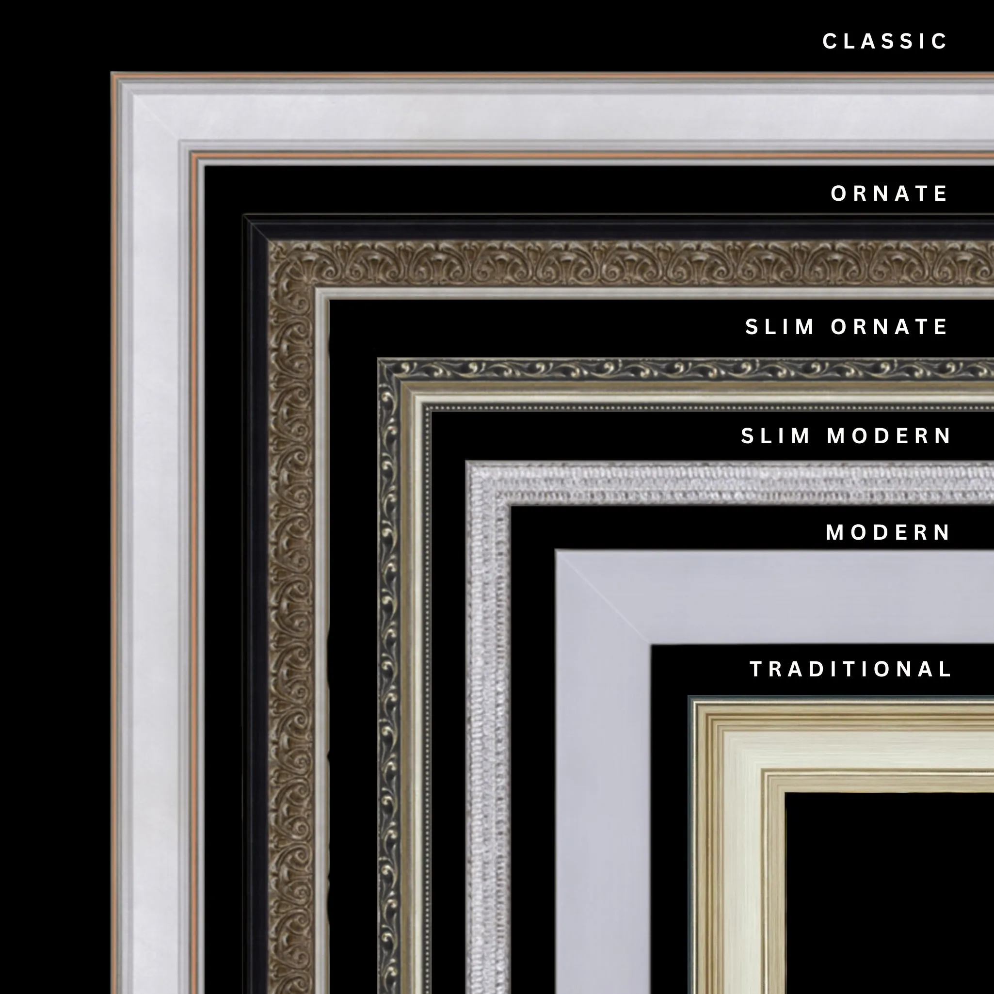 Silver 48x32 Picture Frame Ornate Traditional Classic Antique