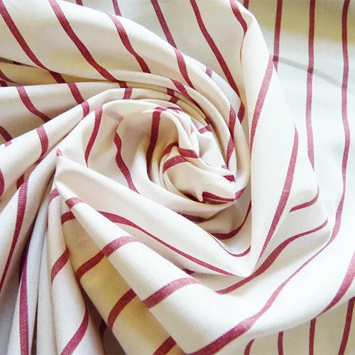 Striped Cotton Shirting - Maroon