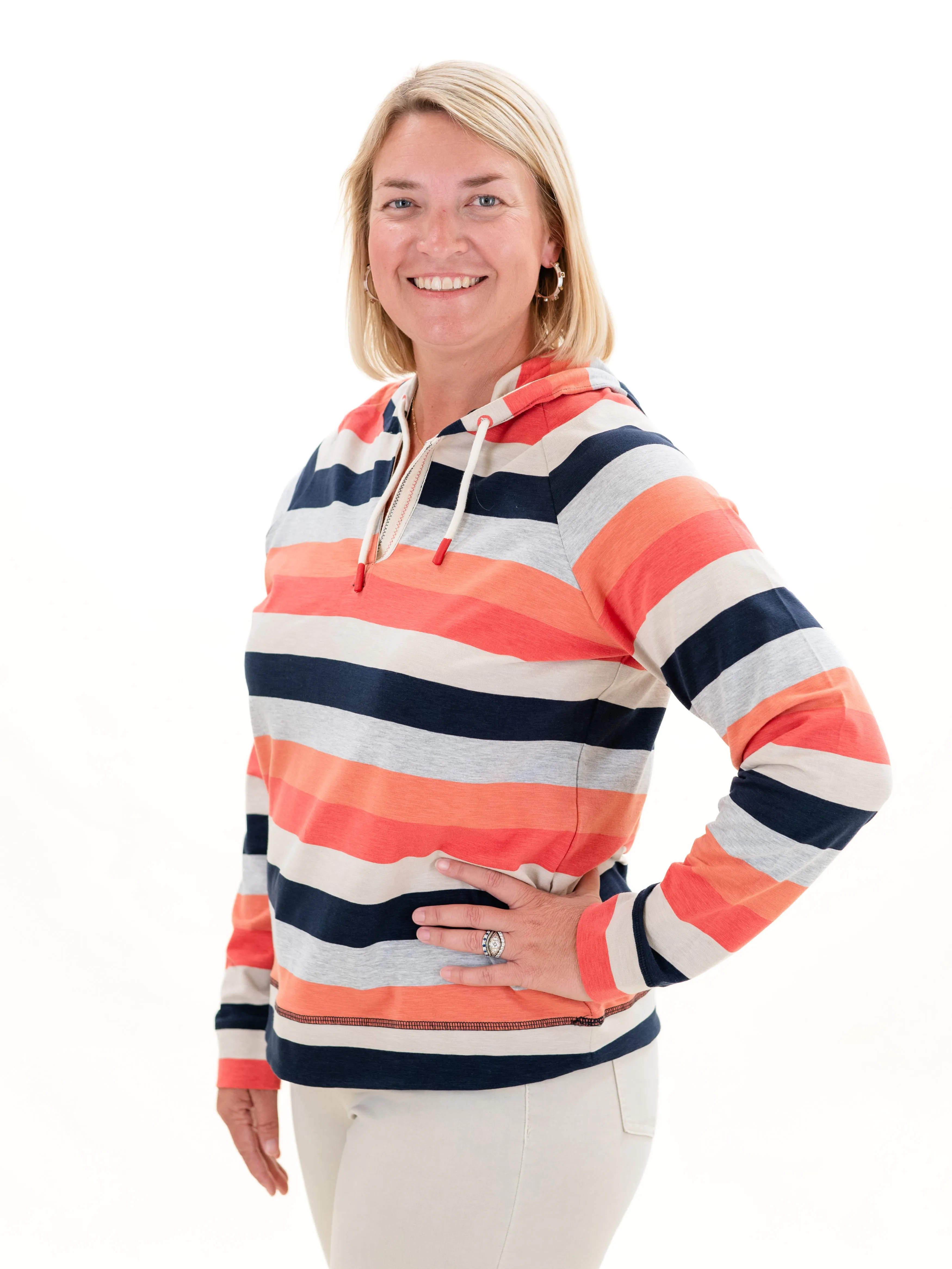 Striped Slub Knit Hoody by Tribal
