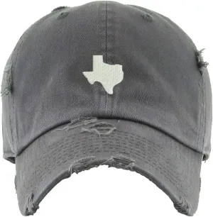Texas Map Vintage Baseball Cap Embroidered Cotton Adjustable Distressed Dad Hat