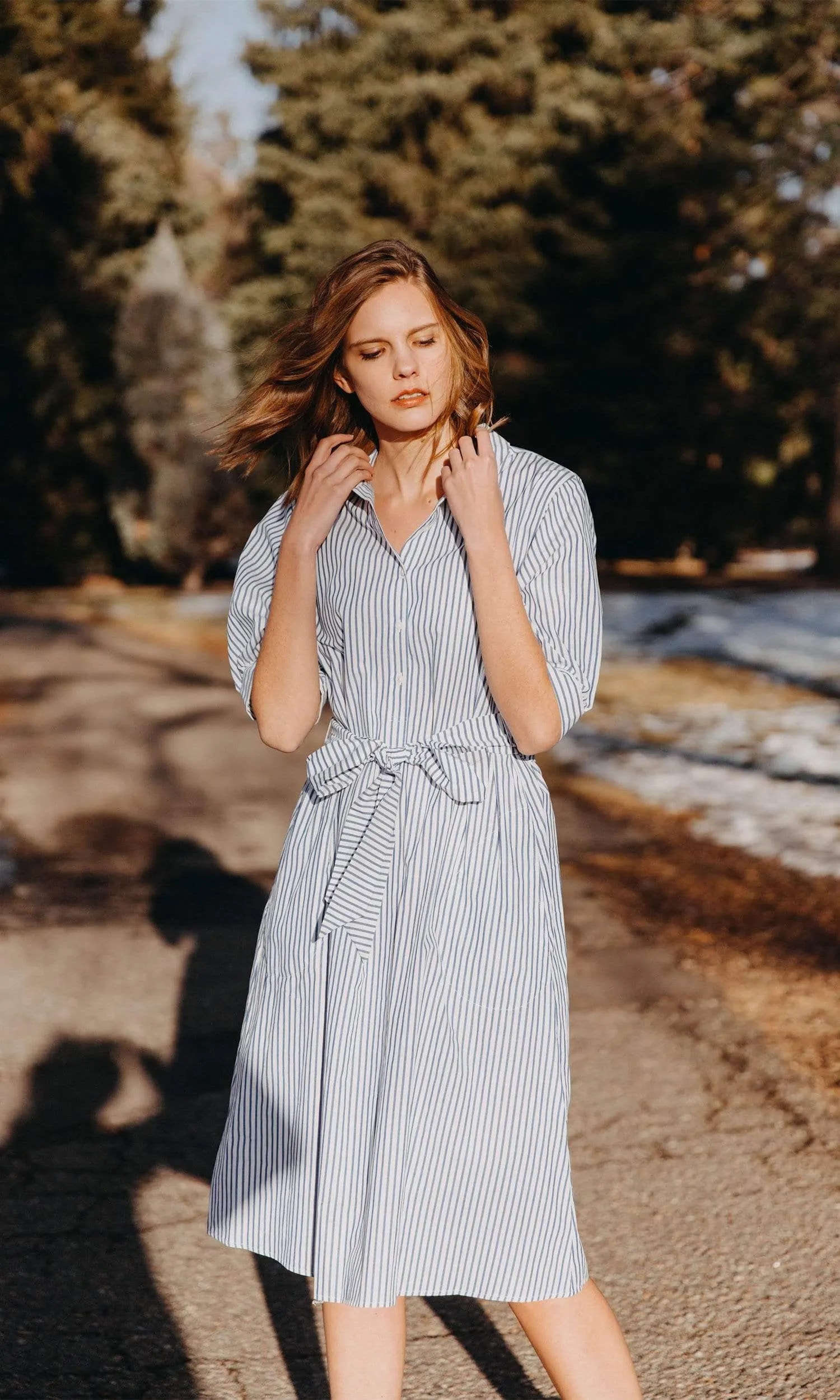 Velvet by Graham & Spencer Penelope Cotton Stripe Shirt Dress