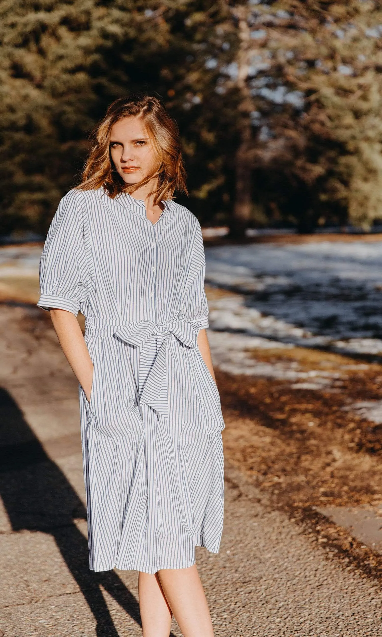 Velvet by Graham & Spencer Penelope Cotton Stripe Shirt Dress