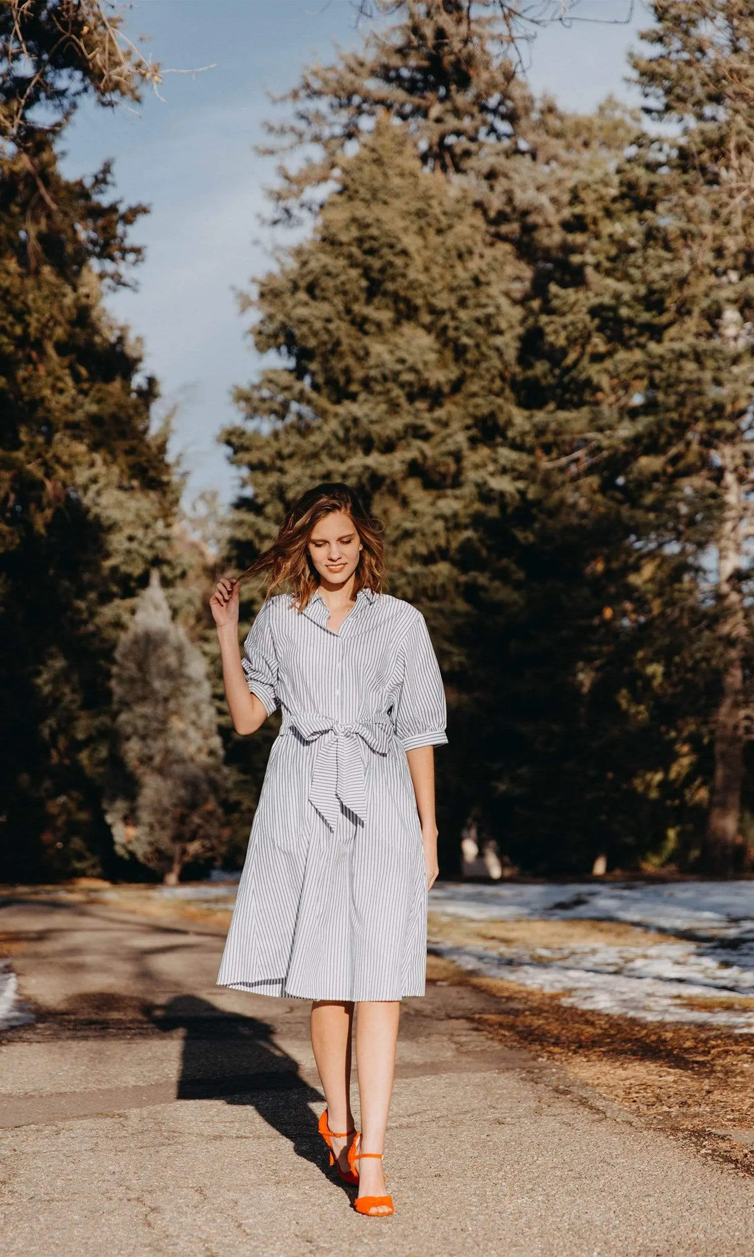 Velvet by Graham & Spencer Penelope Cotton Stripe Shirt Dress