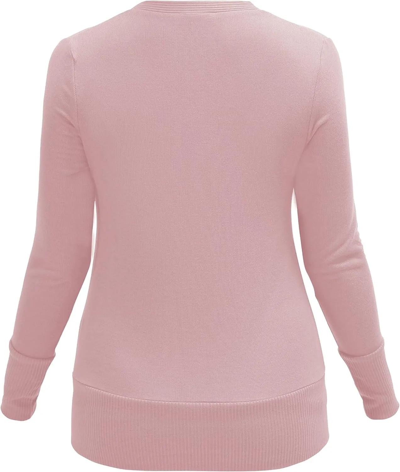 VERABENDI Women Long Sleeve Snaps Button Down V Neck Cute Knit Sweater Cardigan