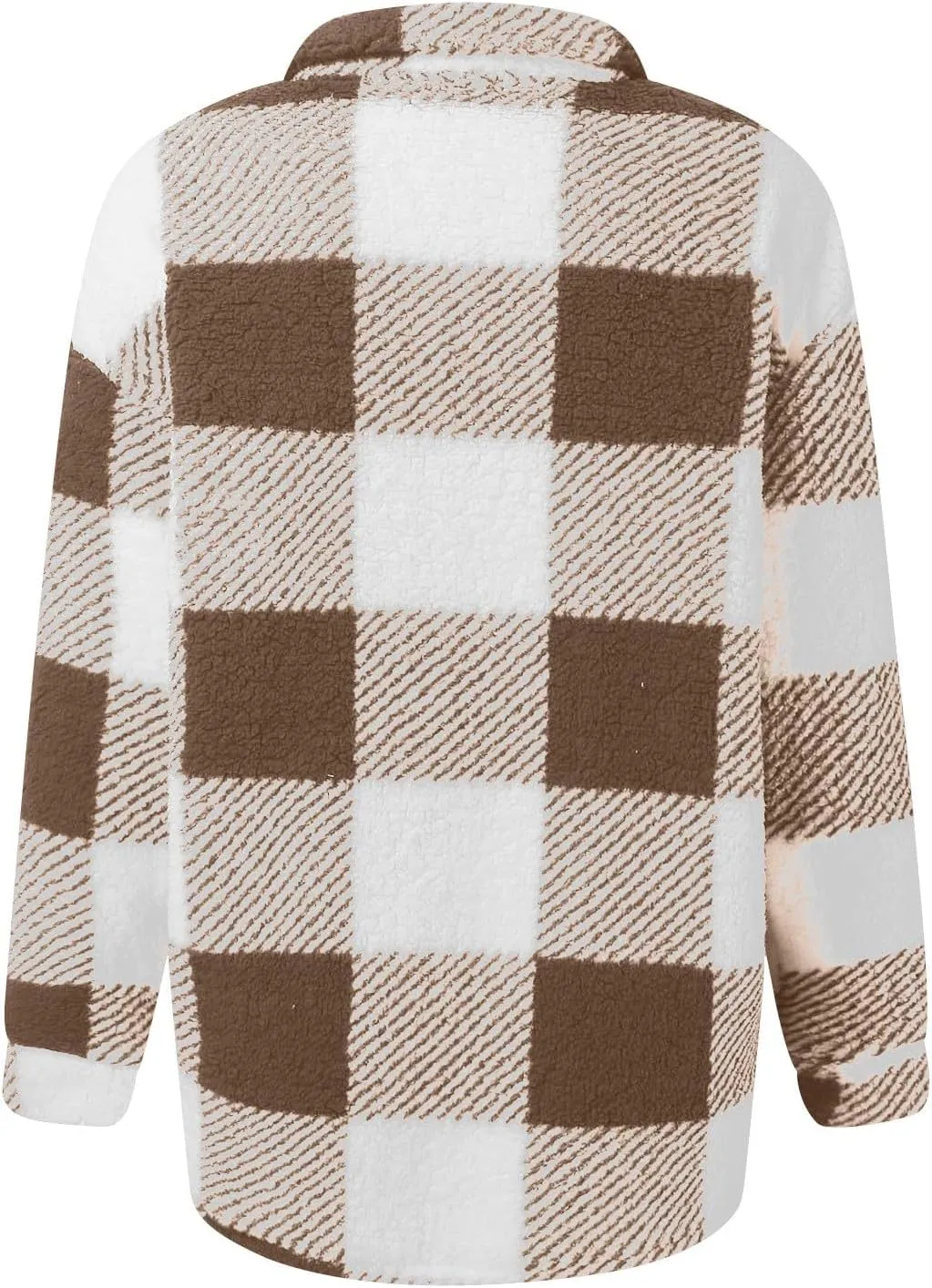 Womens Plaid Shacket Jacket Oversized Jackets Fleece Button Cardigan Trendy Plaid Outwear Warm Coat Outfits Clothes