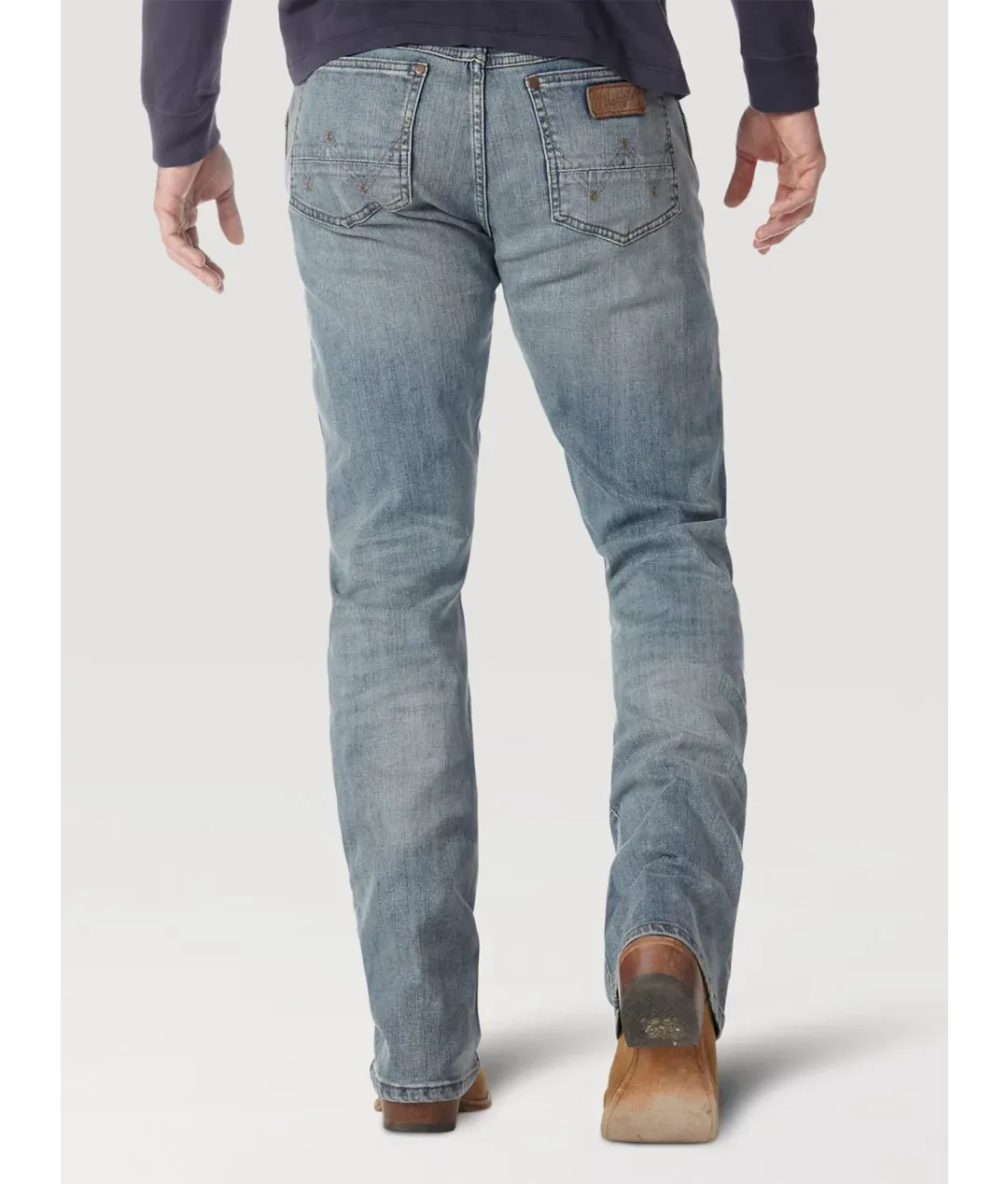 WRANGLER MENS RETRO SLIM FIT BOOTCUT JEANS - LIGHT WASH